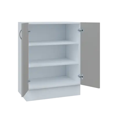 MS - 65D2 spodní skříňka, 2-dveřová, 908x654x600, korpus bílý, dvířka šedá